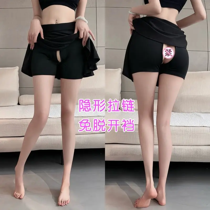 Летняя юбка-шорты с открытой промежностью на молнии, сексуальные женские черные шорты-юбка
Летняя юбка-шорты с открытой промежностью на молнии, сексуальные женские черные шорты-юбка