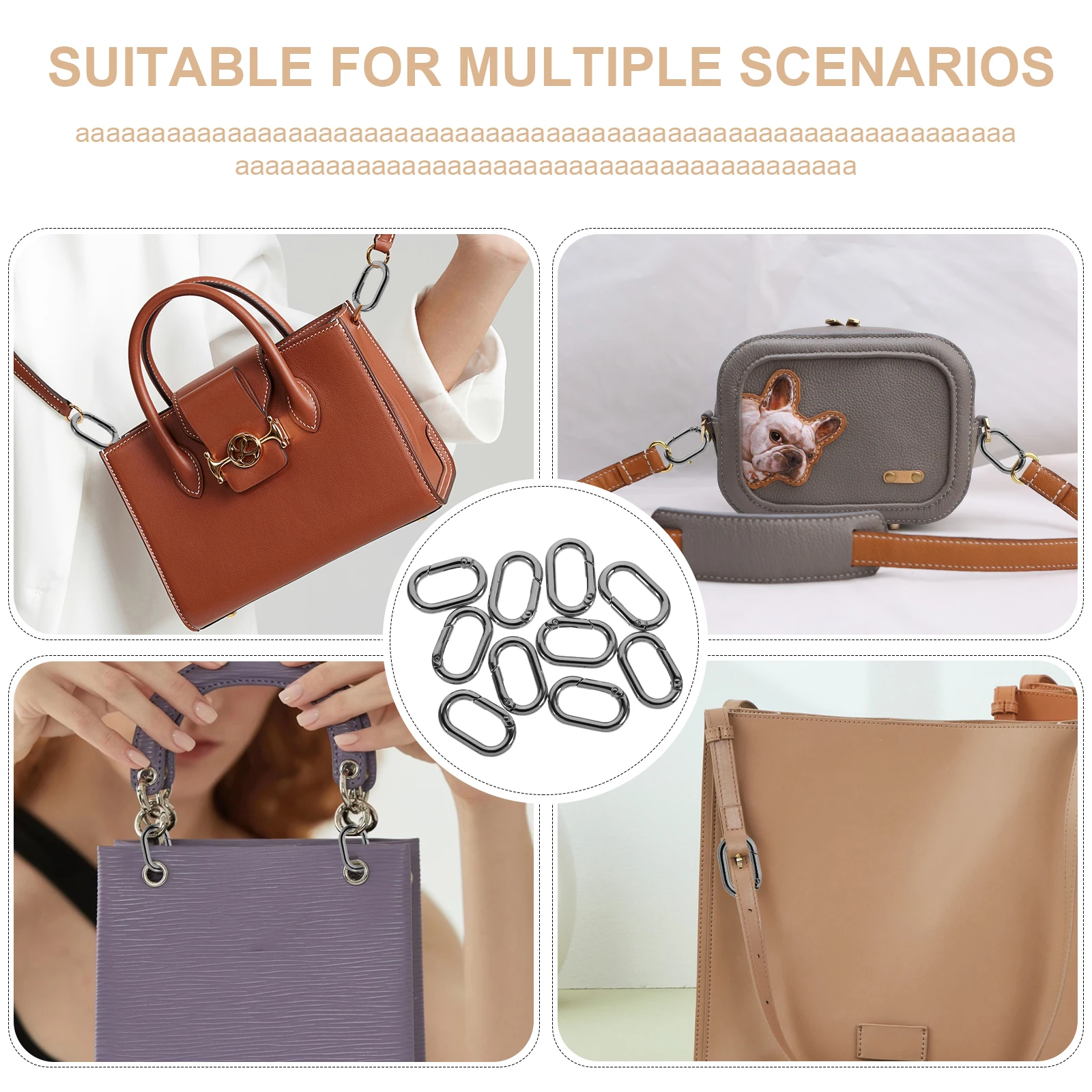 10 Pcs Spring Coil Buckle Carabiner Clasps for Keychains Keyring Metal Oval Jewelry Heavy Duty Hook
10 Pcs Spring Coil Buckle Carabiner Clasps for Keychains Keyring Metal Oval Jewelry Heavy Duty Hook