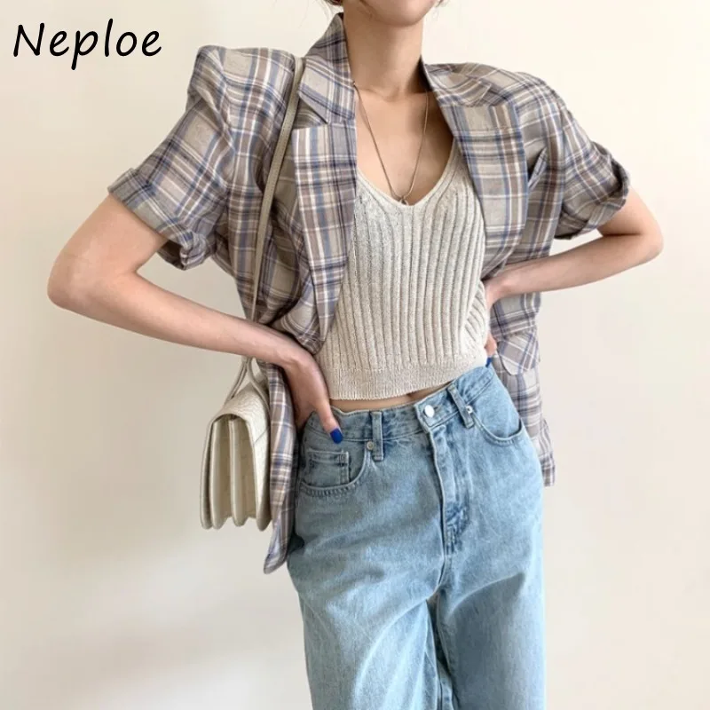 Neploe Vintage Fashion Plaid Blazer 2025 Summer New Lapel Neck Coat Women Y2k E-Girl Short Sleeve Slim Fit Jackets Mujer
Neploe Vintage Fashion Plaid Blazer 2025 Summer New Lapel Neck Coat Women Y2k E-Girl Short Sleeve Slim Fit Jackets Mujer