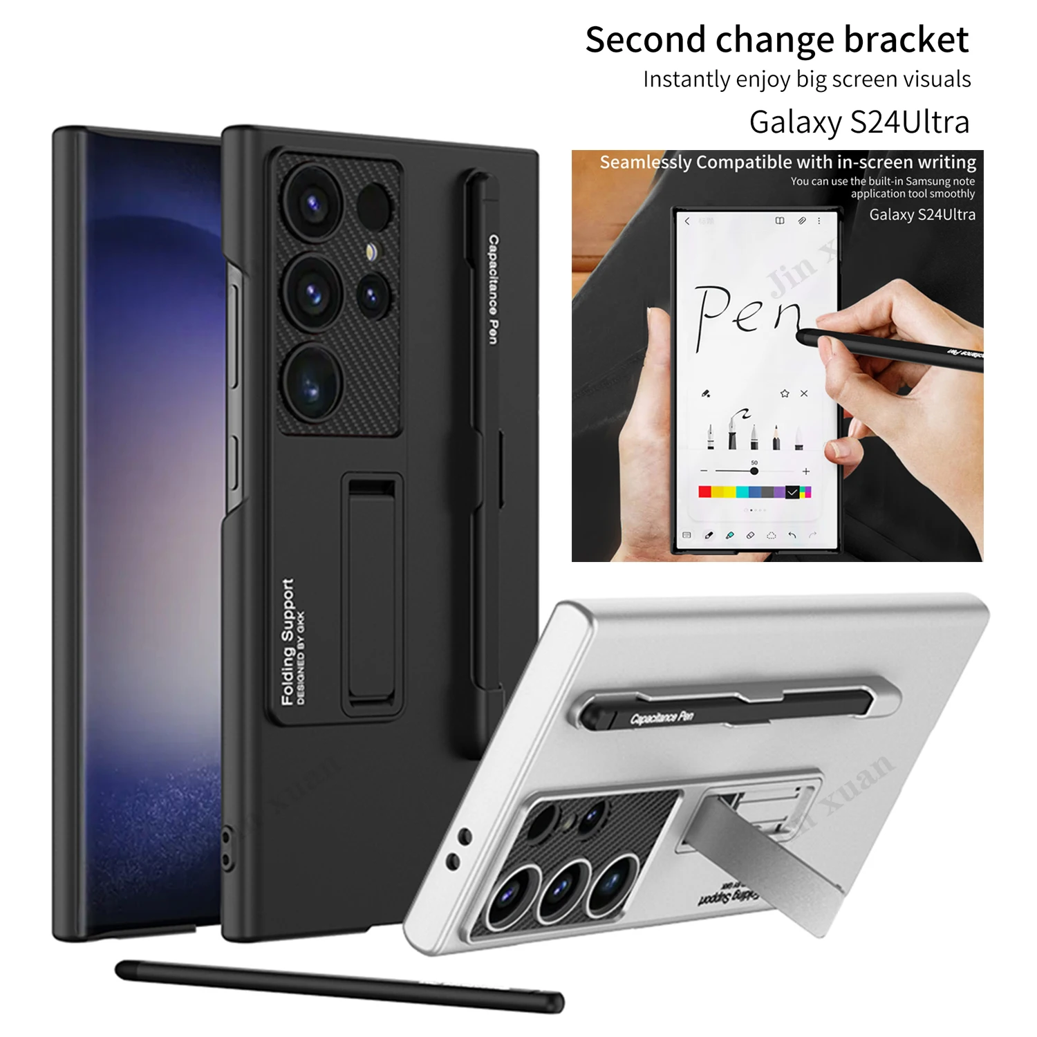 For Samsung Galaxy S24Ultra Case Ultra-thin Bracket Cover GKK Quality For Samsung S24 Plus With S Pen Shockproof Protective Case
For Samsung Galaxy S24Ultra Case Ultra-thin Bracket Cover GKK Quality For Samsung S24 Plus With S Pen Shockproof Protective Case