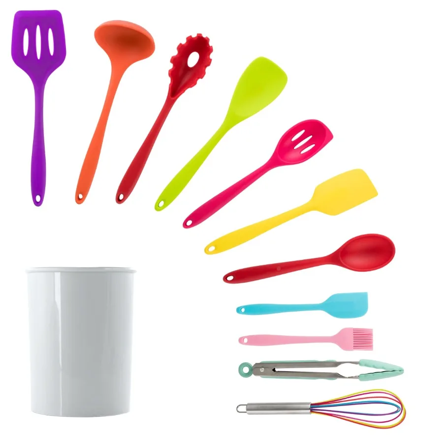 Mulit-Color 12 Piece Silicone Cooking Utensils
Mulit-Color 12 Piece Silicone Cooking Utensils