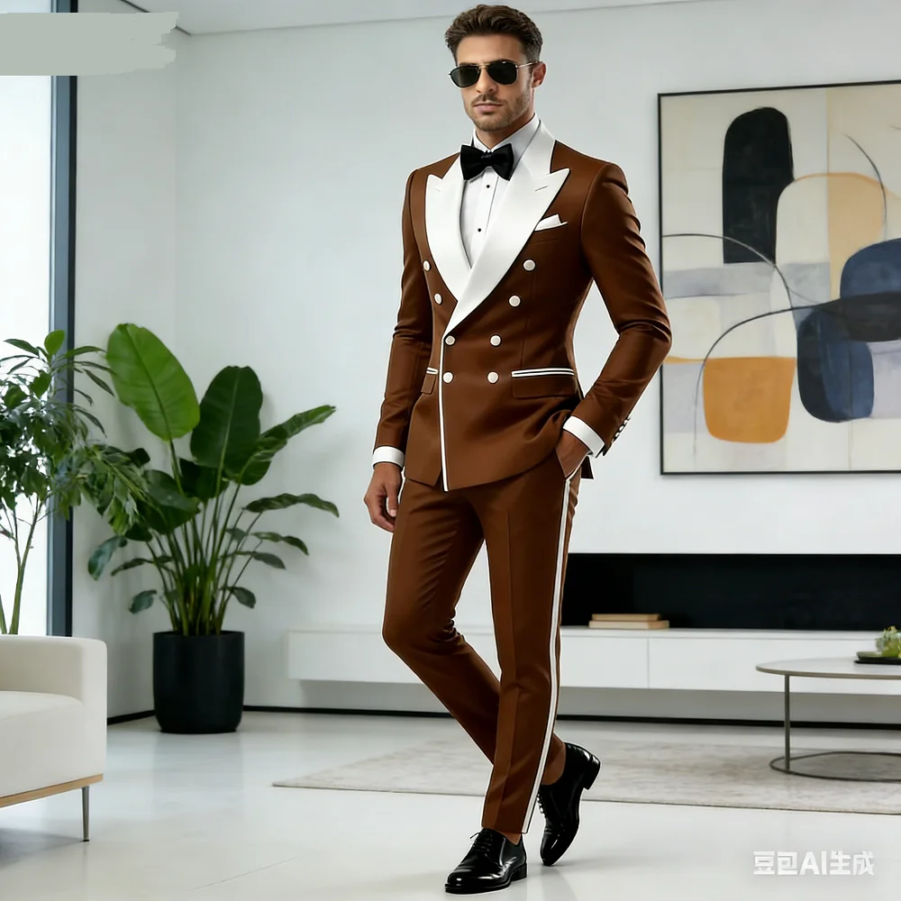 Men's 2-Piece Casual Smalking Set with White Lapel Blazer And Black Pants Wedding Groomsmen Suit for Ceremony And Festa
Men's 2-Piece Casual Smalking Set with White Lapel Blazer And Black Pants Wedding Groomsmen Suit for Ceremony And Festa