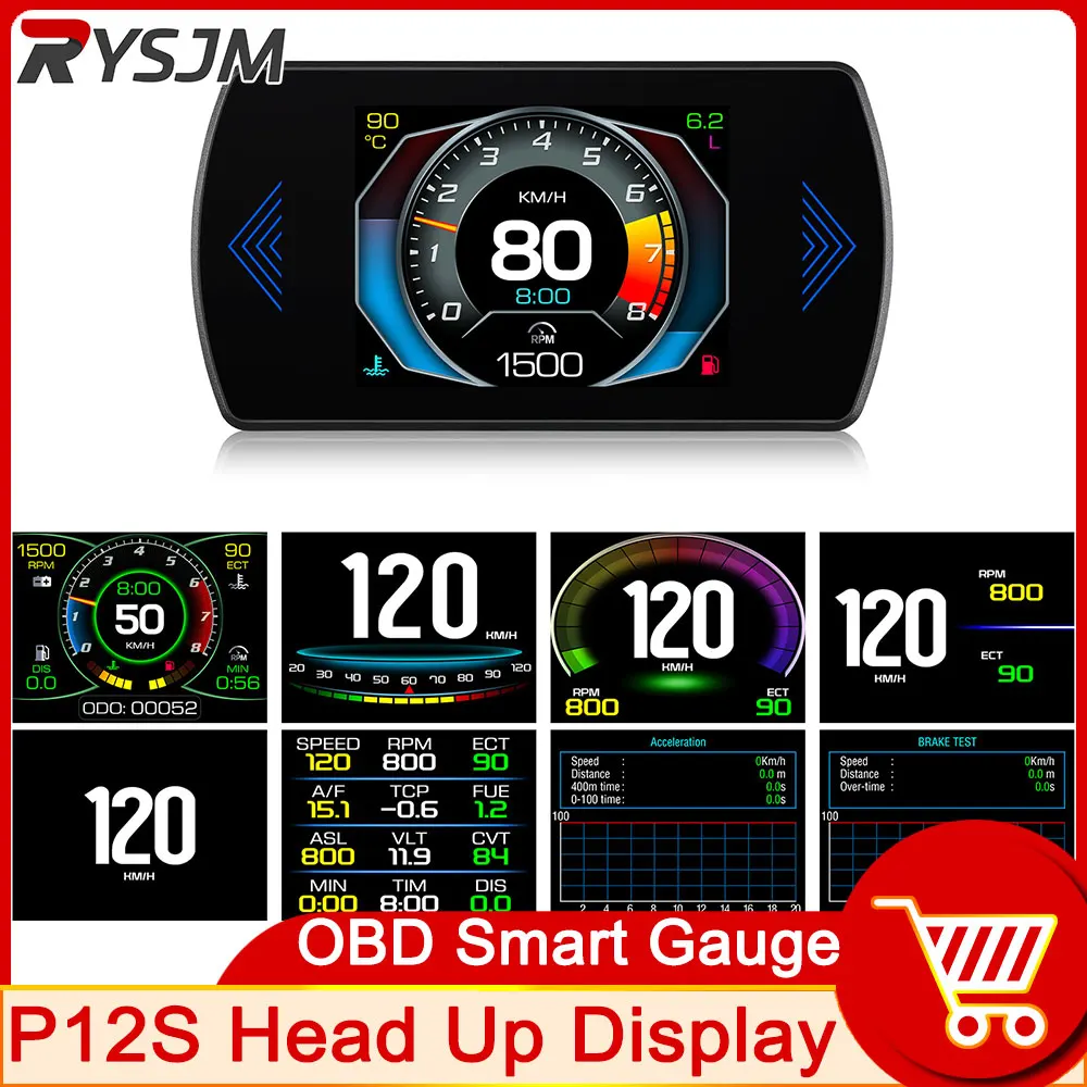 P12 HUD OBD2 Head Up Display Speedometer KMH RPM Meter Water Temp Fuel Consumption Smart System For Car Smart Gauge Digital
P12 HUD OBD2 Head Up Display Speedometer KMH RPM Meter Water Temp Fuel Consumption Smart System For Car Smart Gauge Digital