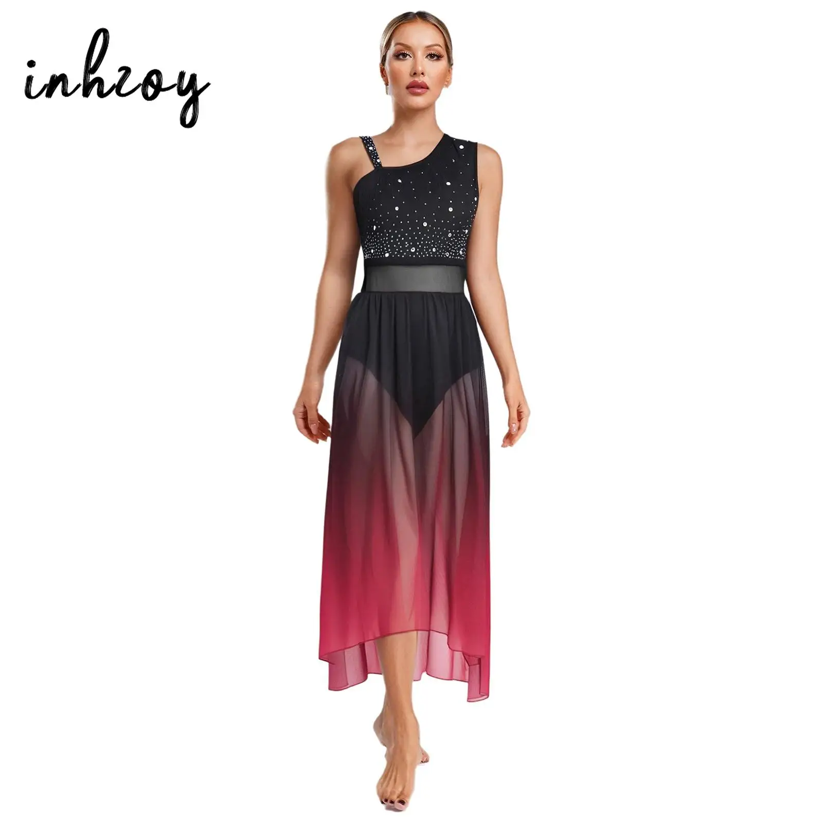 One Piece Women Lyrical Dance Dress Asymmetrical Shoulder Straps Tassel Gradient Color Built-in Briefs Modern Dance Costume
One Piece Women Lyrical Dance Dress Asymmetrical Shoulder Straps Tassel Gradient Color Built-in Briefs Modern Dance Costume