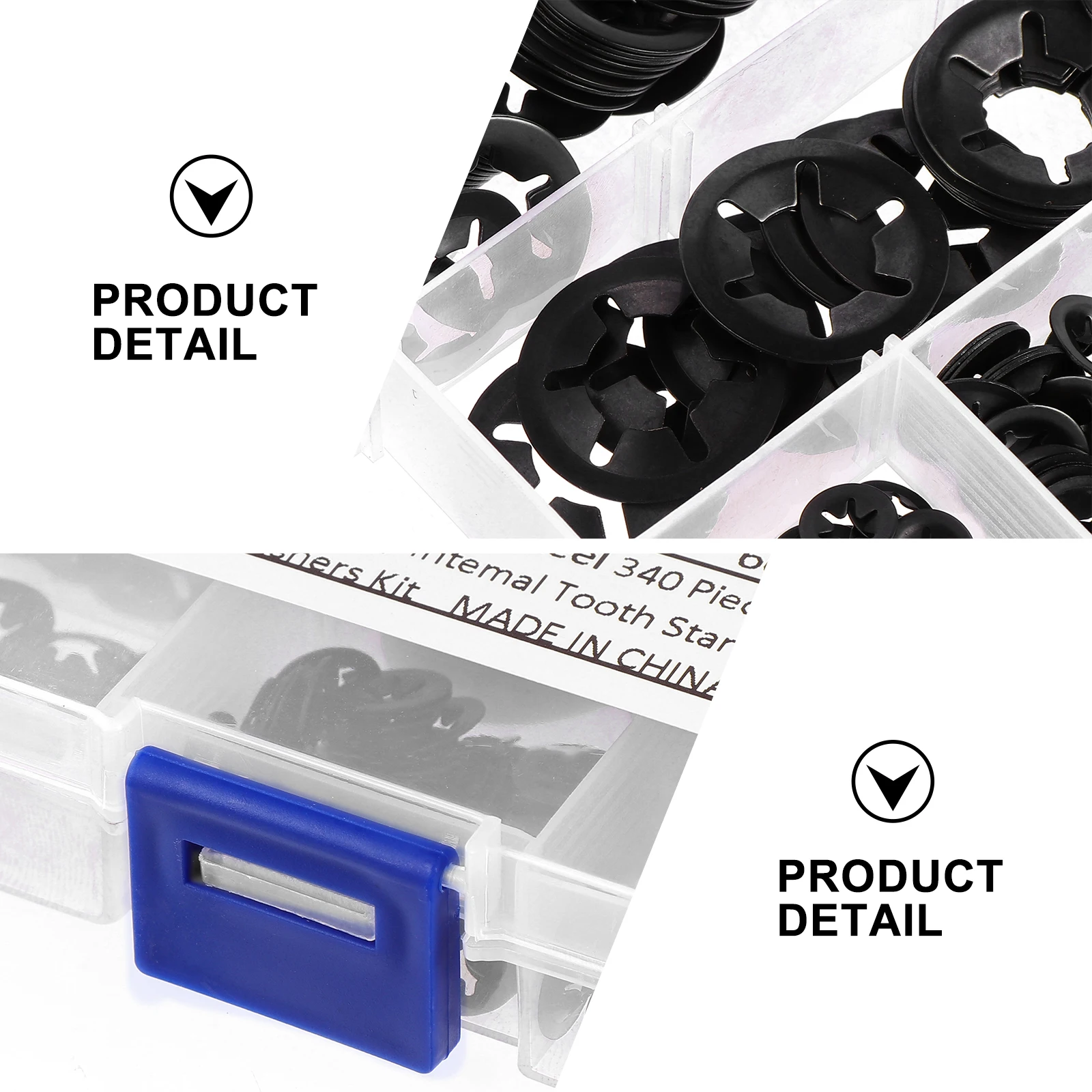340pcs Metal Locking Washer Set Anti-Rust Fasteners Assortment 7 Sizes Internal Tooth Washer Speeds Clips Transparent
340pcs Metal Locking Washer Set Anti-Rust Fasteners Assortment 7 Sizes Internal Tooth Washer Speeds Clips Transparent