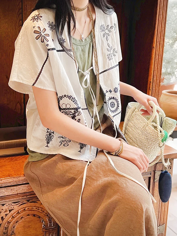 Summer 2026 Angel Embroidery Hollow out V-Neck Women's Top Cotton Batwing Sleeve Loose Fit French Style Shirt Floral Pattern
Summer 2026 Angel Embroidery Hollow out V-Neck Women's Top Cotton Batwing Sleeve Loose Fit French Style Shirt Floral Pattern