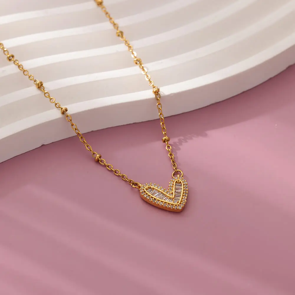 Cubic Zirconia Heart Pendant Necklace for Women Gold Color Beads Chain Choker Necklaces Fashion Wedding Jewelry Gift
Cubic Zirconia Heart Pendant Necklace for Women Gold Color Beads Chain Choker Necklaces Fashion Wedding Jewelry Gift