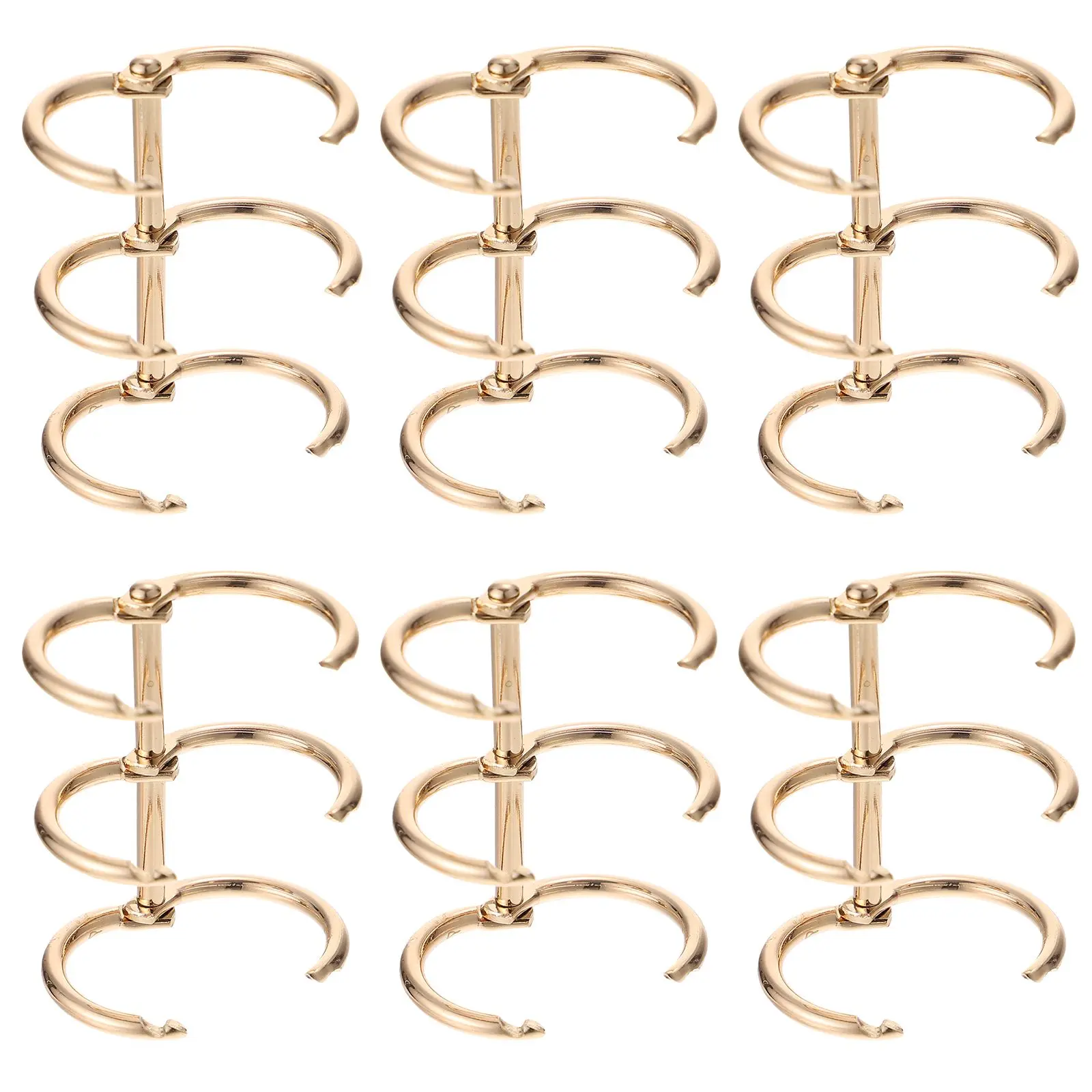 6pcs Metal Binder Rings Golden Smooth Lightweight Practical Office Supplies Loose Leaf Three hole Notepad Clip
6pcs Metal Binder Rings Golden Smooth Lightweight Practical Office Supplies Loose Leaf Three hole Notepad Clip