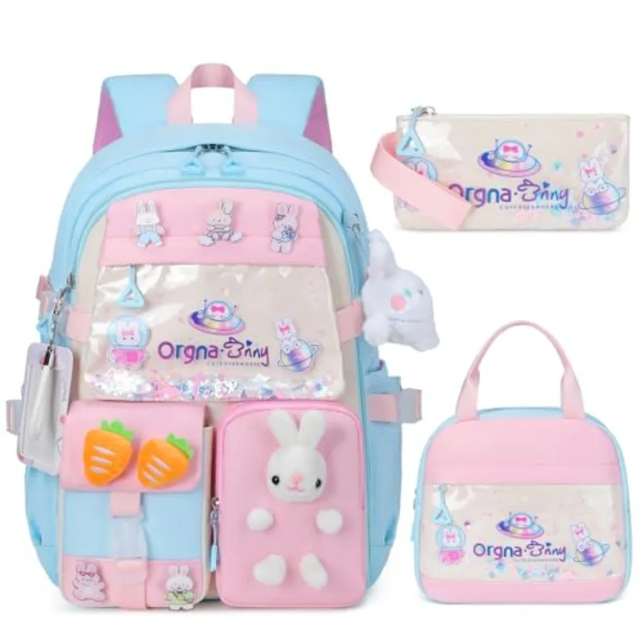Backpack for Girls Cute Bookbag Set with Lunch Box Pencil Case Kawaii Bunny School Backpacks for Girl 3 Pcs Kindergarten Elemen
Backpack for Girls Cute Bookbag Set with Lunch Box Pencil Case Kawaii Bunny School Backpacks for Girl 3 Pcs Kindergarten Elemen