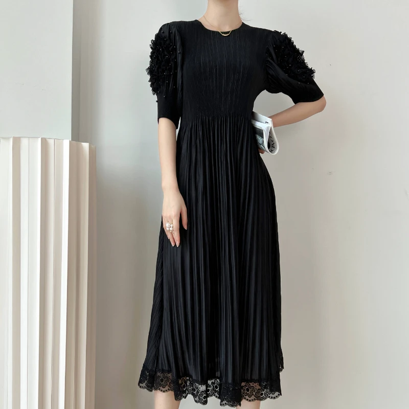 YUDX Miyake 2023 Spring and Summer New Pleated Solid Color Round Neck Loose Women's Dress Fashion Bubble Sleeve Party Sexy Dress
YUDX Miyake 2023 Spring and Summer New Pleated Solid Color Round Neck Loose Women's Dress Fashion Bubble Sleeve Party Sexy Dress