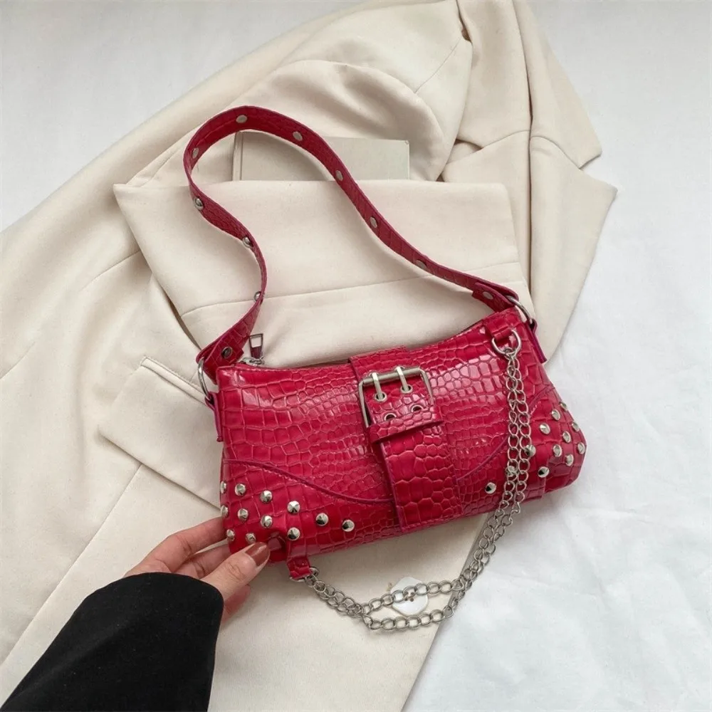 Y2K Crocodile Underarm Bag Korean Style Large Capacity PU Rivet Chain Handbag Magnetic Button Waterproof Texture Shoulder Bag
Y2K Crocodile Underarm Bag Korean Style Large Capacity PU Rivet Chain Handbag Magnetic Button Waterproof Texture Shoulder Bag