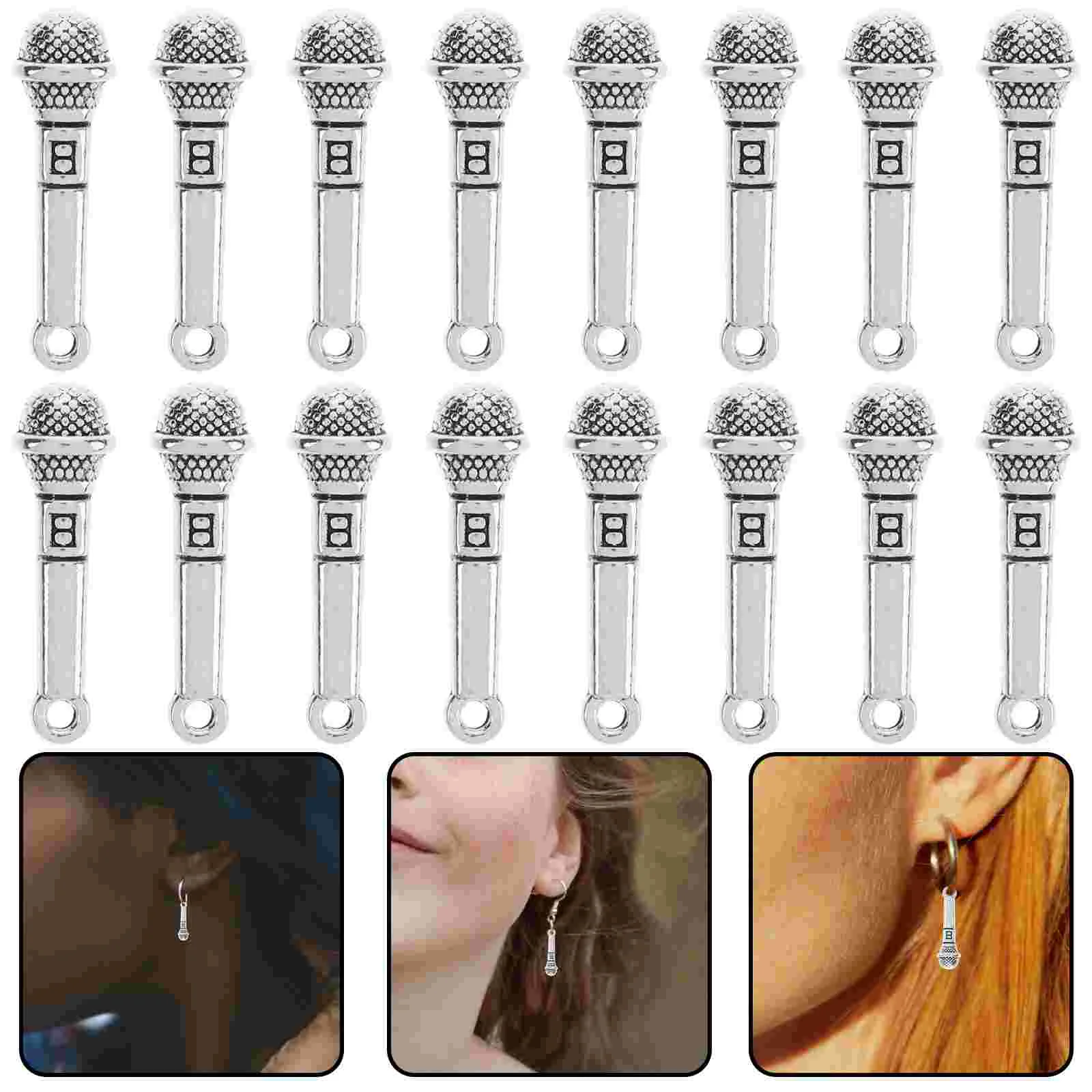 50 Pcs Mini Microphone Pendant Necklace Charm Bulk Metal for Hanging Decor Zinc Alloy Miniature Musical Instruments Microphones
50 Pcs Mini Microphone Pendant Necklace Charm Bulk Metal for Hanging Decor Zinc Alloy Miniature Musical Instruments Microphones