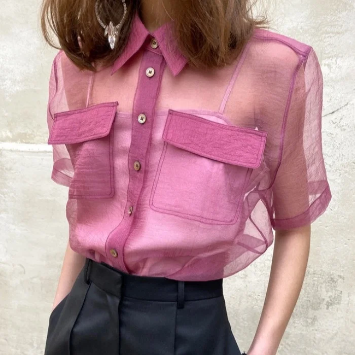Fashionable Casual Style Mesh Breathable Shirt Two Colors Lightweight Loose Fit Short Sleeve Women's Shirt Summer 2026
Fashionable Casual Style Mesh Breathable Shirt Two Colors Lightweight Loose Fit Short Sleeve Women's Shirt Summer 2026