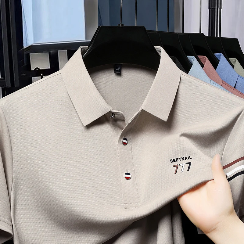 Высококачественная мужская рубашка поло, роскошная повседневная футболка с буквенным принтом и коротким рукавом, летняя модная футболка с лацканами, деловая мужская одежда, топ
Высококачественная мужская рубашка поло, роскошная повседневная футболка с буквенным принтом и коротким рукавом, летняя модная футболка с лацканами, деловая мужская одежда, топ