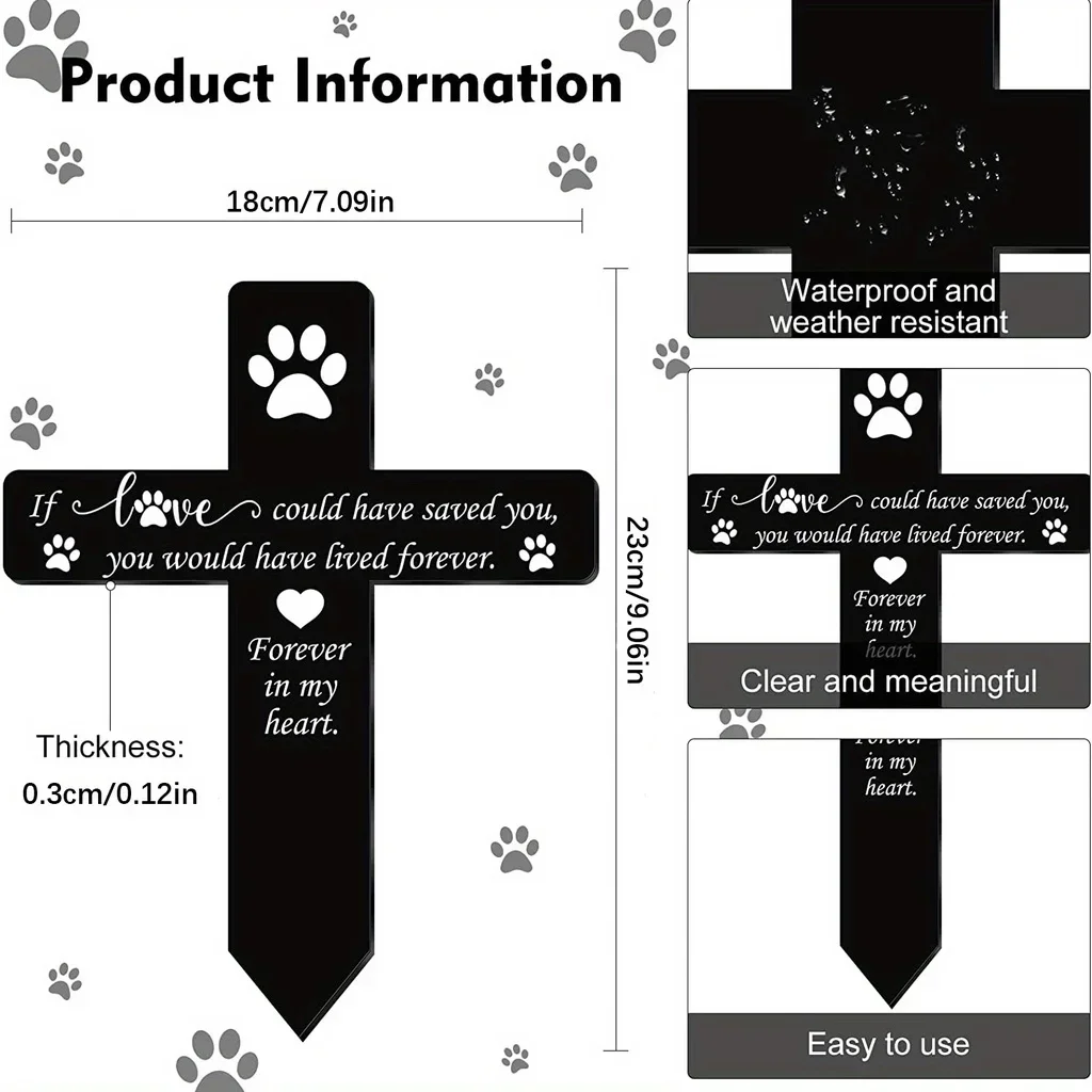 CIFBUY Decoration 1pc Dog/Cat Grave Marker Cross Memorial Gifts Yard Decoration Pet Loss Stake Memorial Plaques Outdoors Pet Mem
CIFBUY Decoration 1pc Dog/Cat Grave Marker Cross Memorial Gifts Yard Decoration Pet Loss Stake Memorial Plaques Outdoors Pet Mem