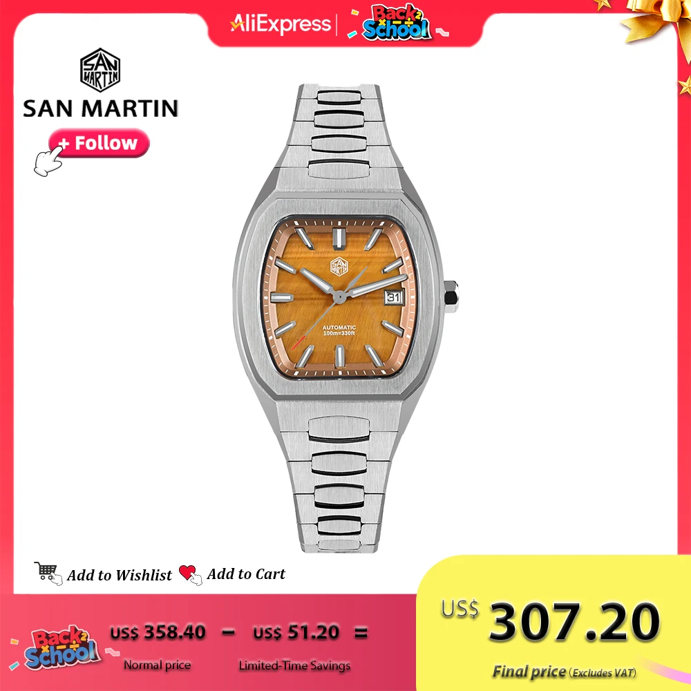 San Martin 39.5mm Tonneau Men Watch Luxury Business Automatic Mechanical Wristwatches Waterproof 10Bar BGW-X1 Luminous SN0145
San Martin 39.5mm Tonneau Men Watch Luxury Business Automatic Mechanical Wristwatches Waterproof 10Bar BGW-X1 Luminous SN0145