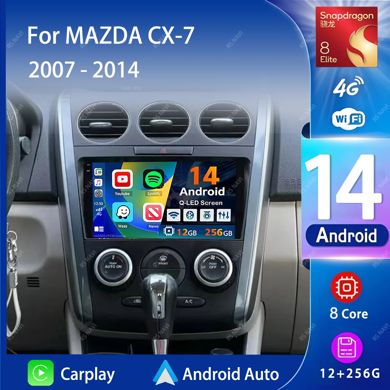 Android 14 Carplay Auto 2K Screen Car Radio BT Multimedia Player For MAZDA CX-7 CX7 2007 2008 2009 - 2014 2 din Autoradio Stereo
Android 14 Carplay Auto 2K Screen Car Radio BT Multimedia Player For MAZDA CX-7 CX7 2007 2008 2009 - 2014 2 din Autoradio Stereo