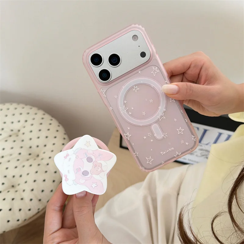Cute Pink Star Magnetic Phone Case For iPhone 15 16 17 Promax For MagSafe Transparent Shockproof Cover With Cartoon Stand Holder
Cute Pink Star Magnetic Phone Case For iPhone 15 16 17 Promax For MagSafe Transparent Shockproof Cover With Cartoon Stand Holder