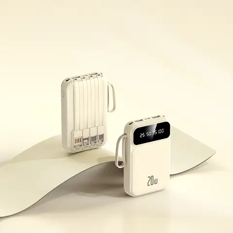 USB ricaricabile 20w Power bank 20000ml con 4 cavi incorporati, banca portatile a ricarica rapida