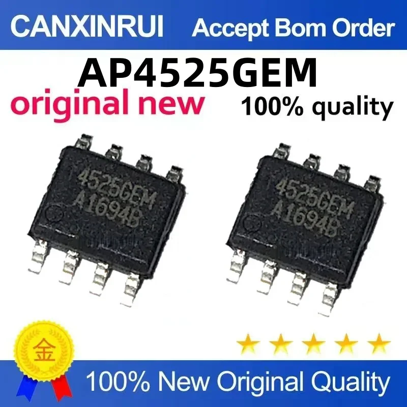 (5-100 pieces) New stock AP4525GEM silk screen 4525GEM patch SOP-8 N+P 5A 40V field effect
(5-100 pieces) New stock AP4525GEM silk screen 4525GEM patch SOP-8 N+P 5A 40V field effect