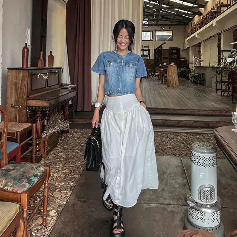 Elegant High Waist White Half Skirt Women's Gored Design Umbrella Skirt Slimming Long Dress Fashionable Commute Style
Elegant High Waist White Half Skirt Women's Gored Design Umbrella Skirt Slimming Long Dress Fashionable Commute Style
