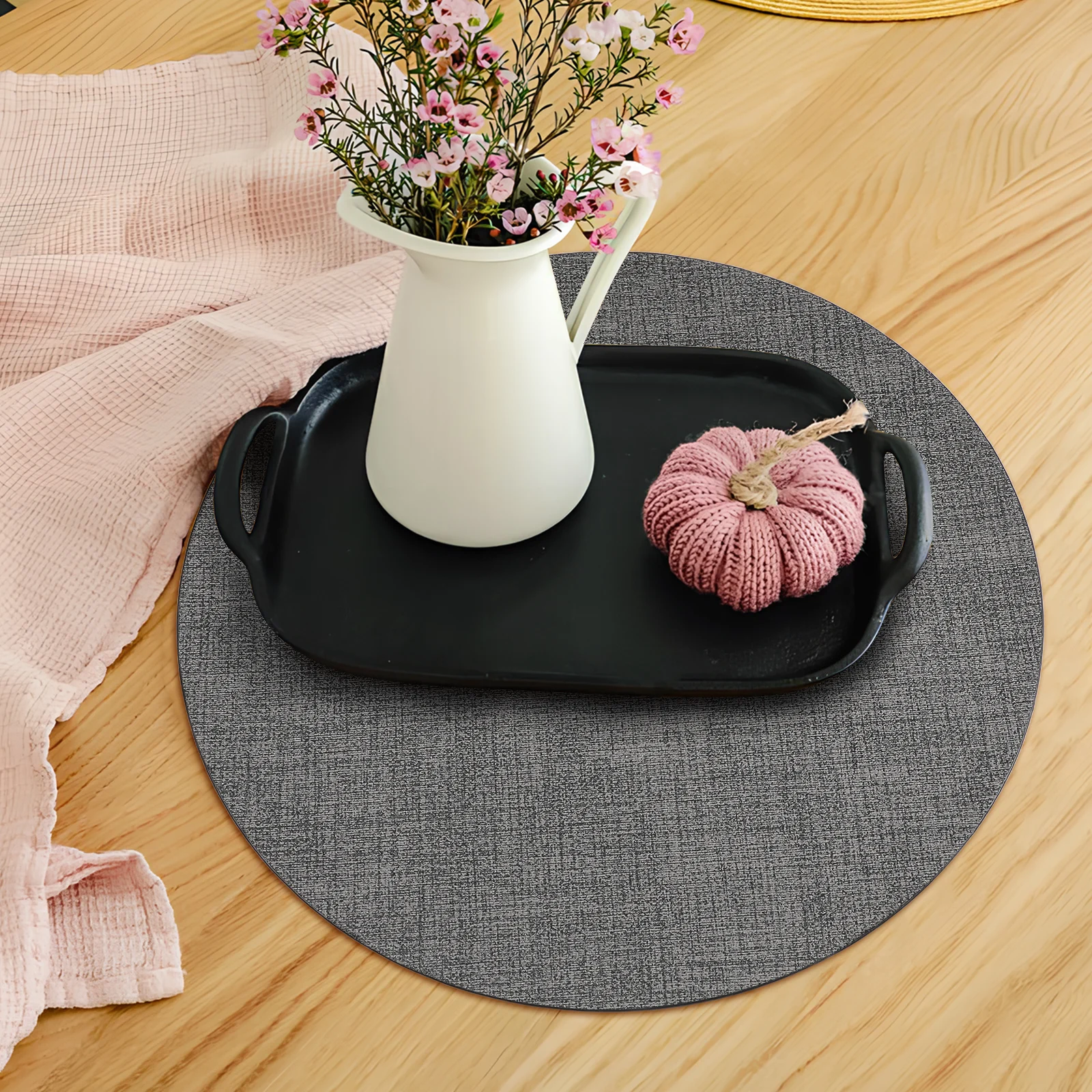 4 Pcs PVC Placemats Heat Resistant Non Slip Round Coasters Hot Plate Mats Kitchen Table Pads Dining Elegant Design Wear
4 Pcs PVC Placemats Heat Resistant Non Slip Round Coasters Hot Plate Mats Kitchen Table Pads Dining Elegant Design Wear