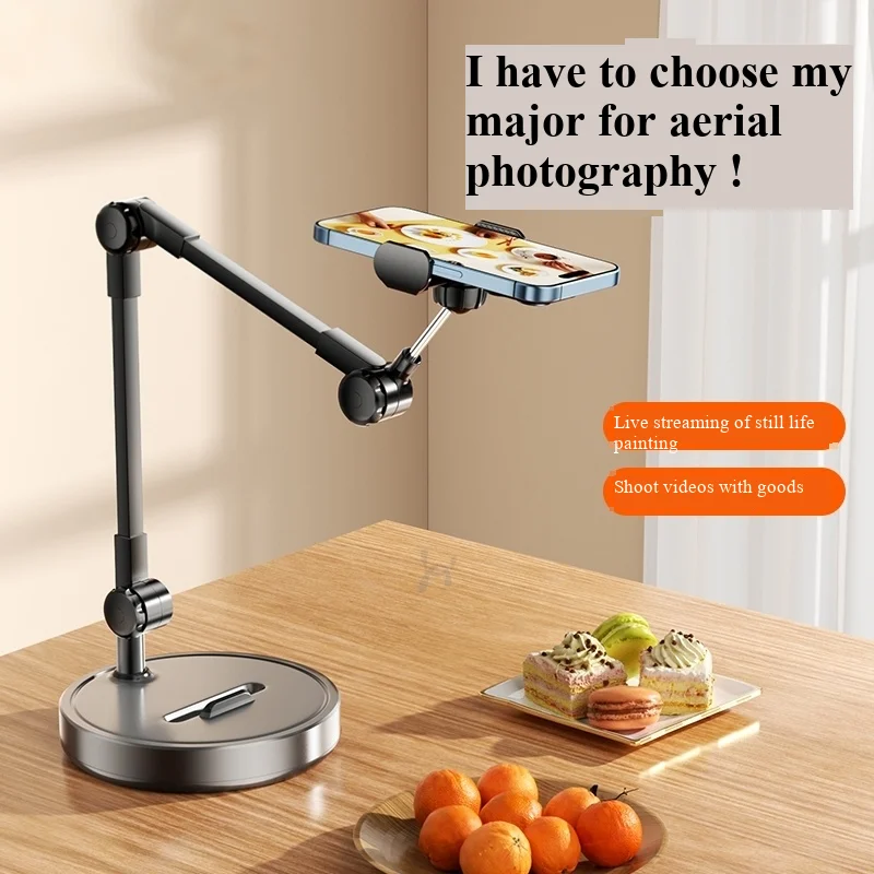 Professional overhead shot phone holder desktop live broadcast tripod food photography video recording tool online course
Professional overhead shot phone holder desktop live broadcast tripod food photography video recording tool online course