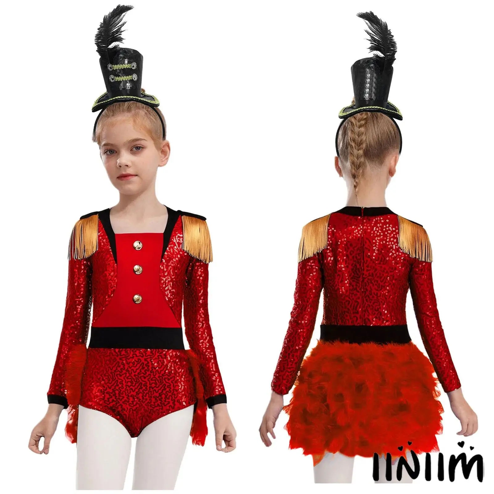 GirlsCircus Foreman Drummer Costume Halloween Costume Carnival Party Marching Band Fringe And Glitter Sequin Jumpsuit with Hat
GirlsCircus Foreman Drummer Costume Halloween Costume Carnival Party Marching Band Fringe And Glitter Sequin Jumpsuit with Hat