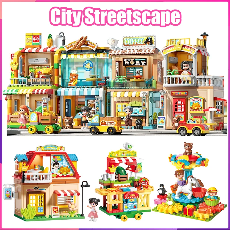 City Streetscape Building Blocks Food Street Desktop Decoration Puzzle Assembling Model Toys Birthday Gifts for Boys and Girls
City Streetscape Building Blocks Food Street Desktop Decoration Puzzle Assembling Model Toys Birthday Gifts for Boys and Girls