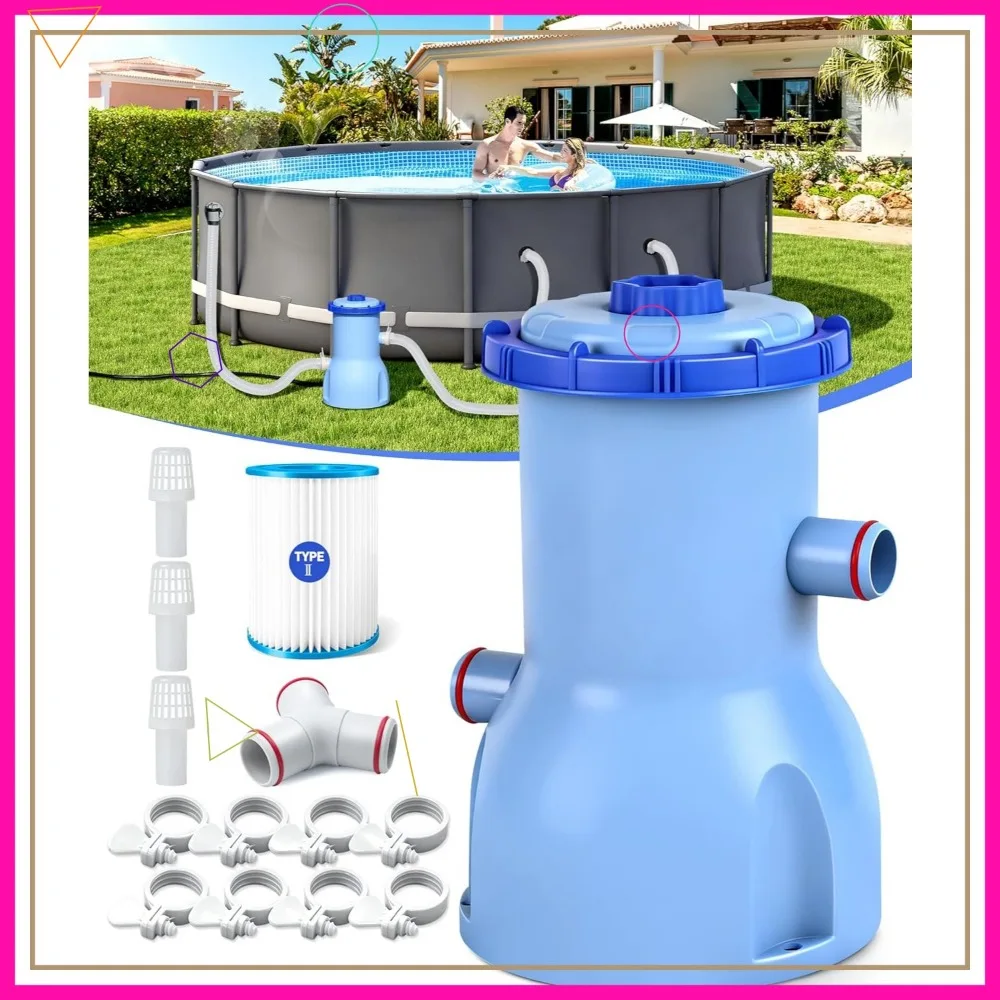 2026 Improved 530 GPH Small Pool Filter Pump for Above Ground Pools, ETL Certified, Quickly Remove Debris
2026 Improved 530 GPH Small Pool Filter Pump for Above Ground Pools, ETL Certified, Quickly Remove Debris