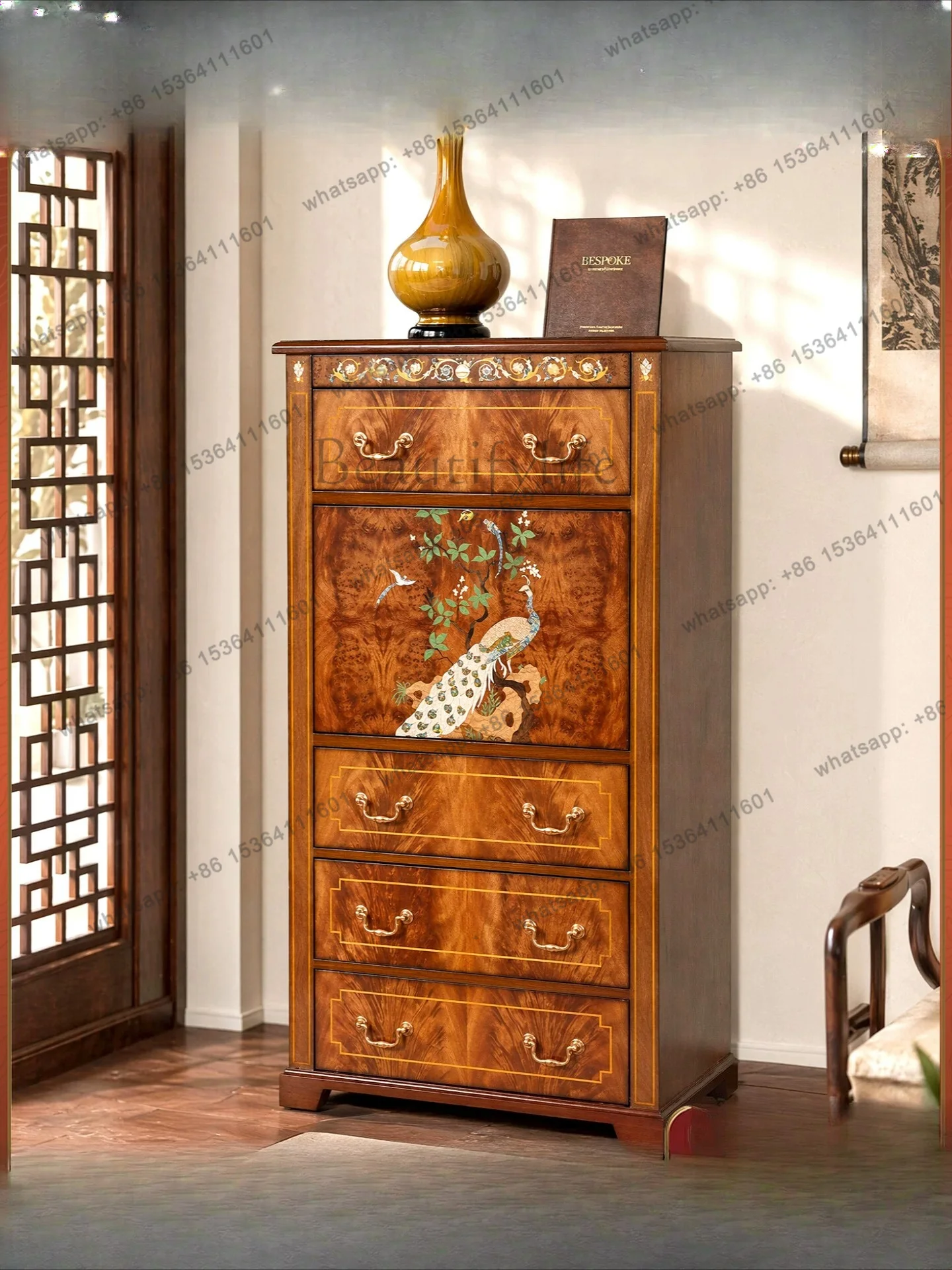 New solid wood snail, multi-layer locked storage jewelry chest, jewelry storage floor cabinet
New solid wood snail, multi-layer locked storage jewelry chest, jewelry storage floor cabinet