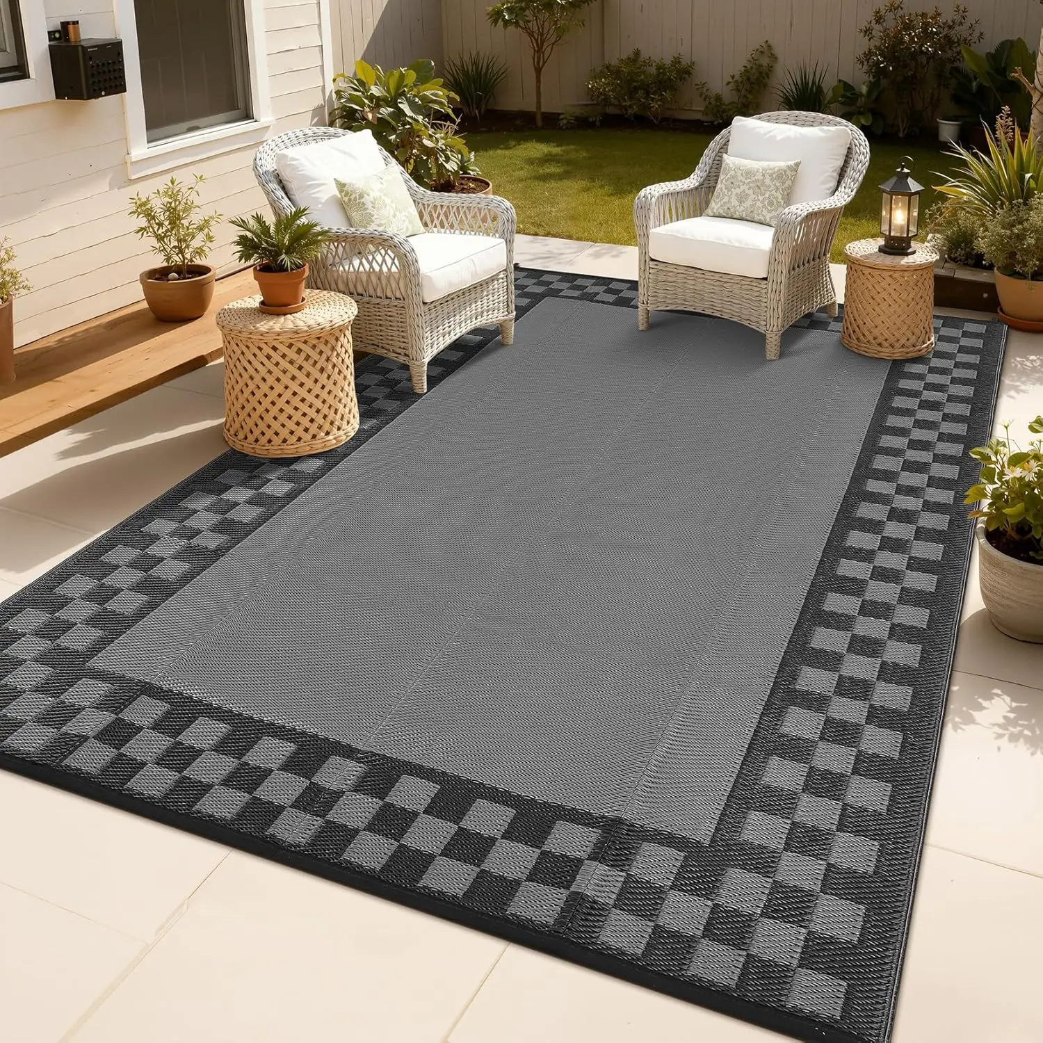 Checkered Outdoor Rug 8x10 Waterproof Modern Bordered Patio Rugs Plastic Straw Rug Large Indoor Outdoor Throw Carpets Reversi
Checkered Outdoor Rug 8x10 Waterproof Modern Bordered Patio Rugs Plastic Straw Rug Large Indoor Outdoor Throw Carpets Reversi