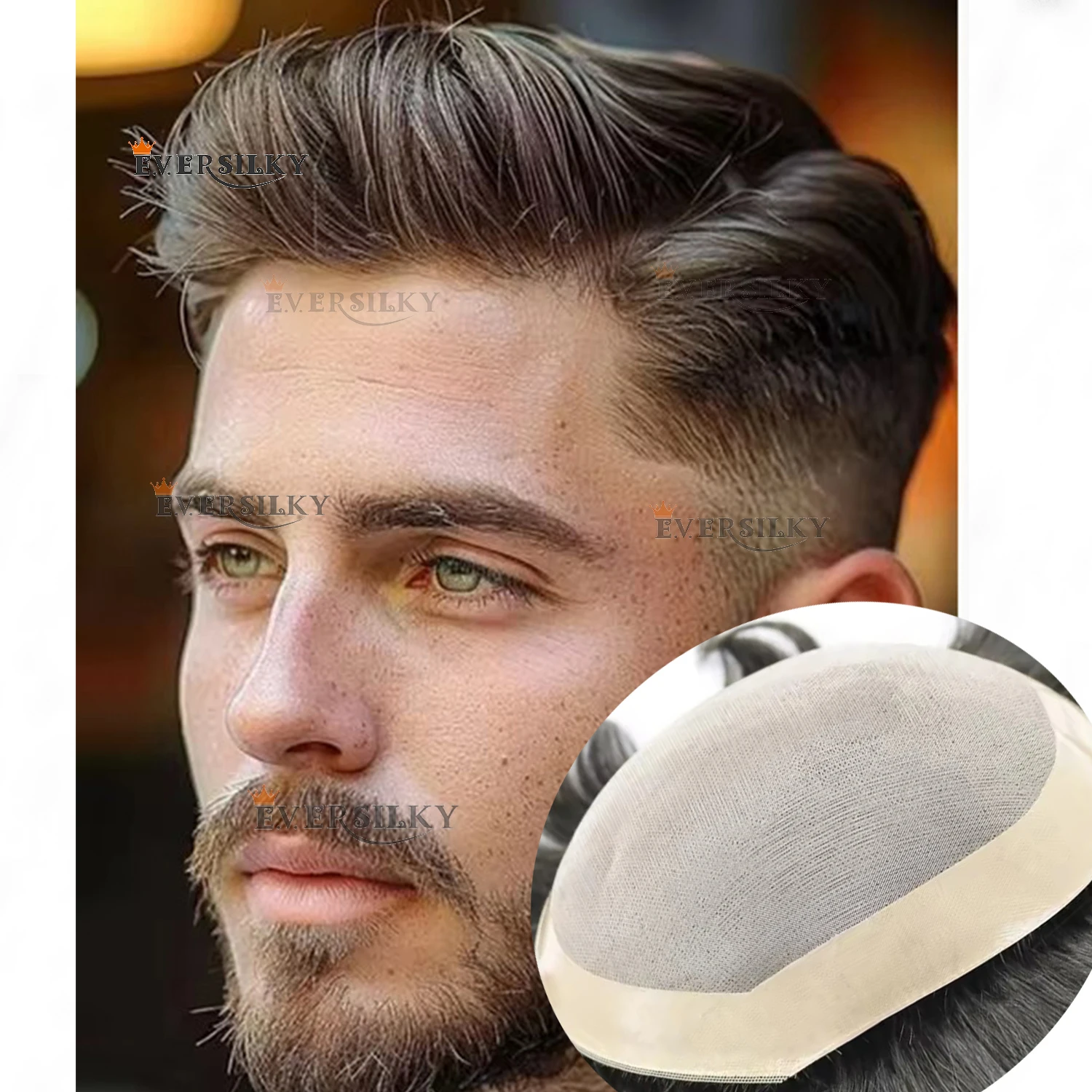 Durable Breathable Comfort Mono NPU Base Toupee Wig For Men Light Blonde Black #4 Human Hair Prosthesi Wavy/Straight Male Syste
Durable Breathable Comfort Mono NPU Base Toupee Wig For Men Light Blonde Black #4 Human Hair Prosthesi Wavy/Straight Male Syste