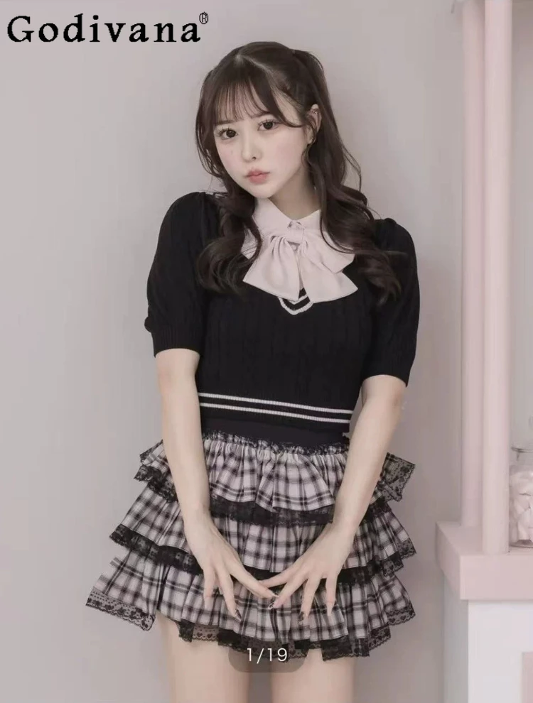 Japanese College Style Cute Polo Collar Knitted Shirt Blouses Spring and Summer New Clothing Women's Sweet Casual Knitted Top
Japanese College Style Cute Polo Collar Knitted Shirt Blouses Spring and Summer New Clothing Women's Sweet Casual Knitted Top