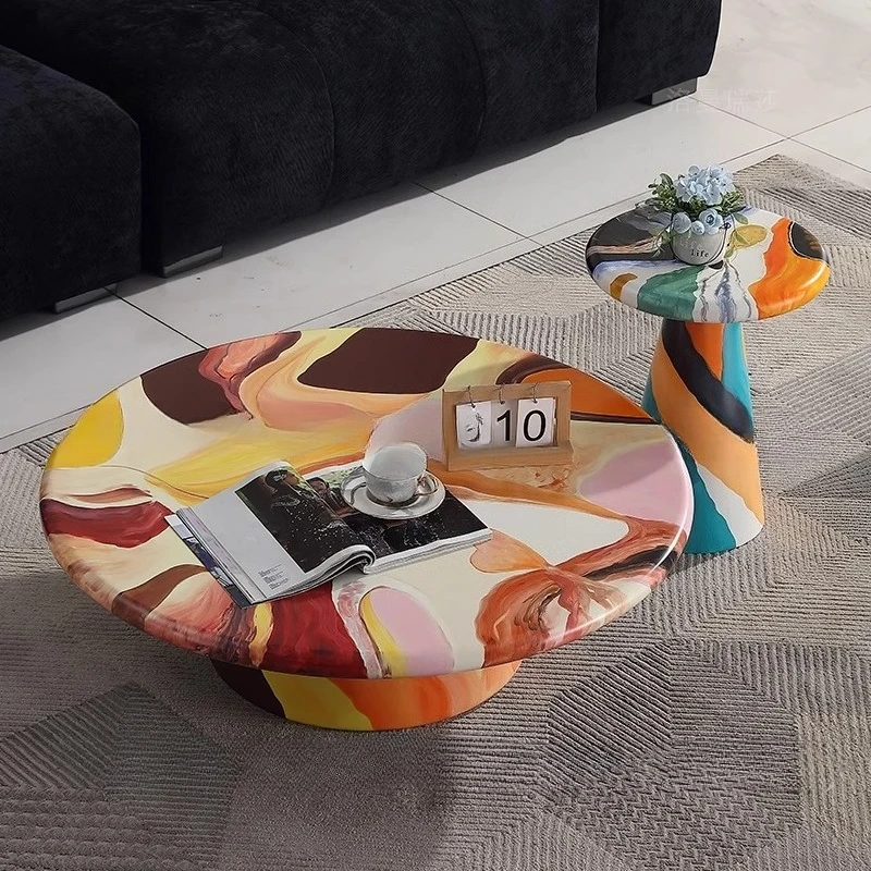 Medieval creative light luxury painted solid wood living room hand-painted oil painting designer personalized round coffee table
Medieval creative light luxury painted solid wood living room hand-painted oil painting designer personalized round coffee table