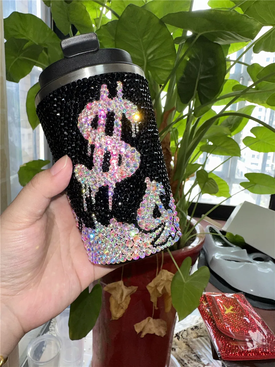 380ML Money Bling Dollar Auspicious Wealth Rhinestone Coffee Mug Cup
380ML Money Bling Dollar Auspicious Wealth Rhinestone Coffee Mug Cup