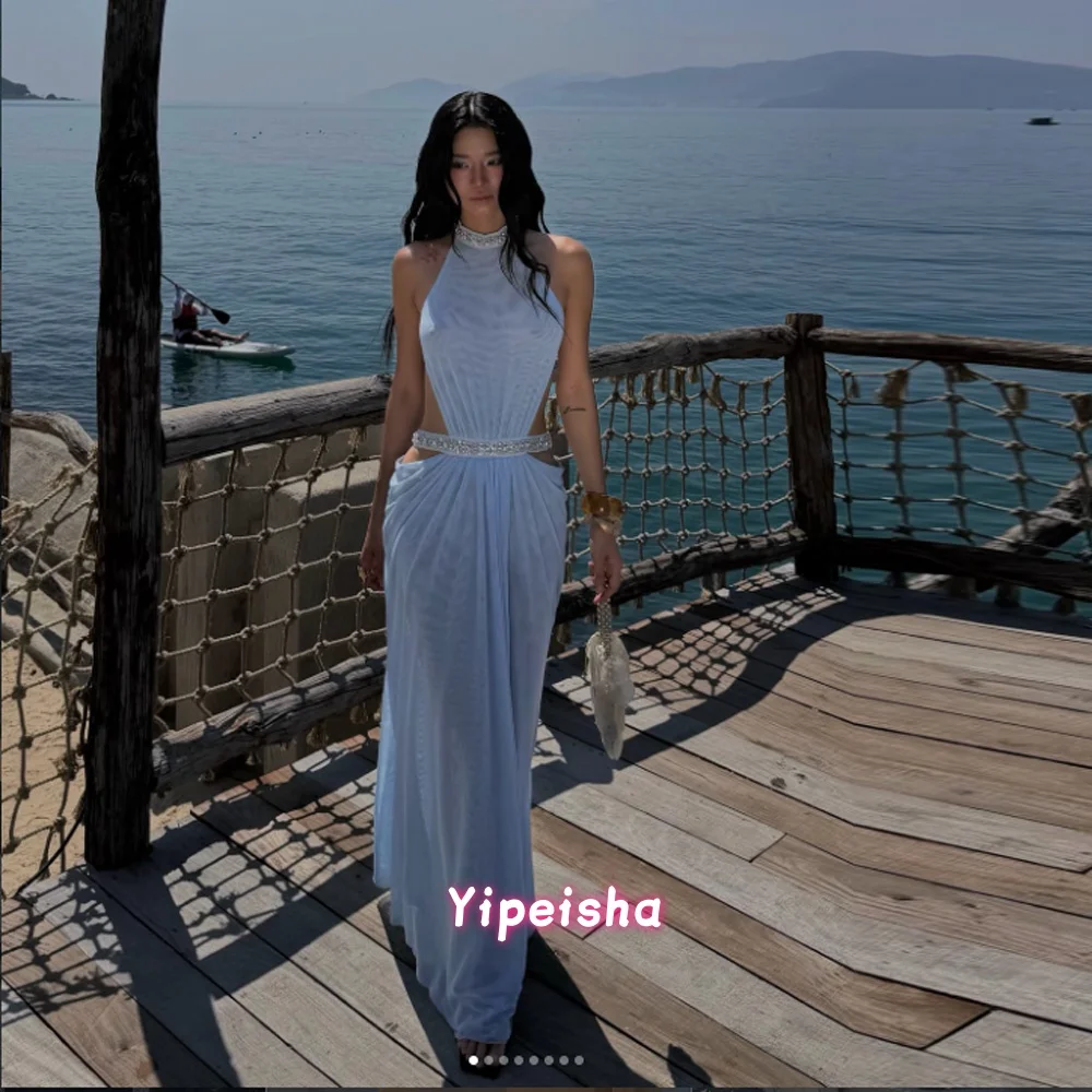 Luxurious Elegant Evening Gown Dresses A Line Halter Chiffon Floor Length Beads Pleats Party Backless Prom Gown Customized
Luxurious Elegant Evening Gown Dresses A Line Halter Chiffon Floor Length Beads Pleats Party Backless Prom Gown Customized