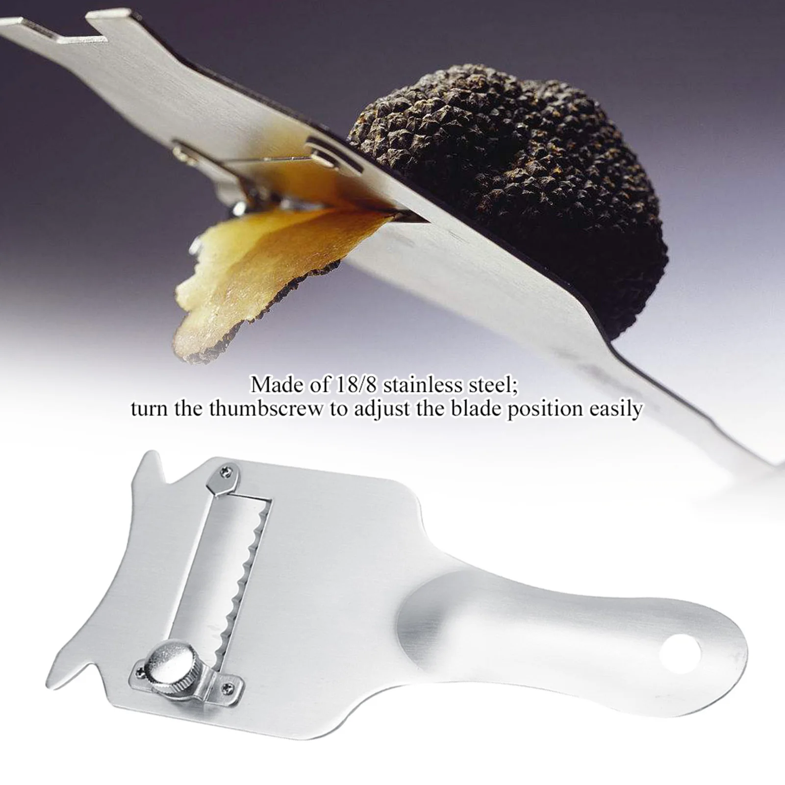 ZK40 Stainless Steel Truffle Cheese Slicer Adjustable Blade Chocolate Shaver for Kitchen Gadget
ZK40 Stainless Steel Truffle Cheese Slicer Adjustable Blade Chocolate Shaver for Kitchen Gadget