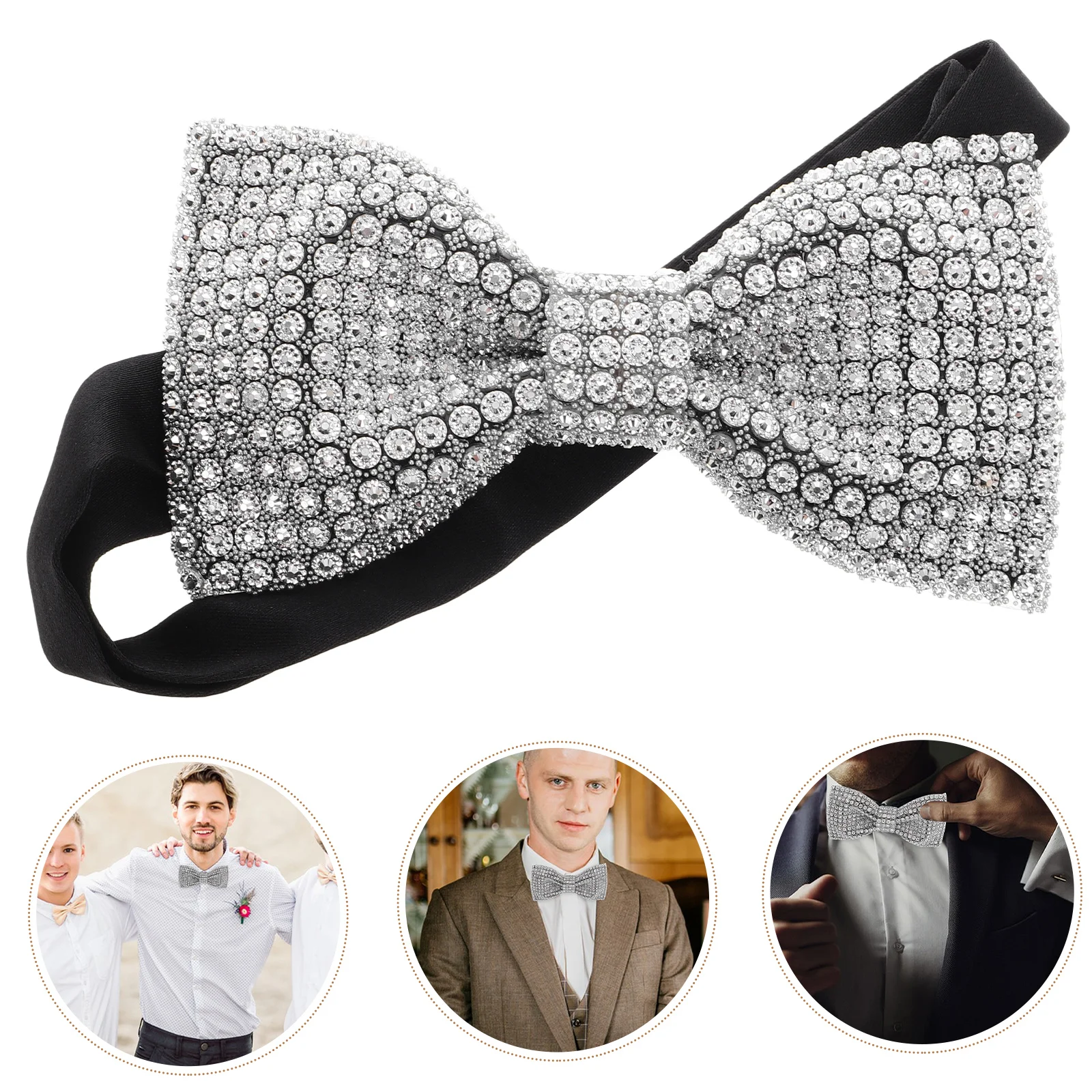 Rhinestone Bow Tie Men Pre-tied Clip Ties for Receive Flowers Bowties Bows Cloth Banquet Sparkly
Rhinestone Bow Tie Men Pre-tied Clip Ties for Receive Flowers Bowties Bows Cloth Banquet Sparkly