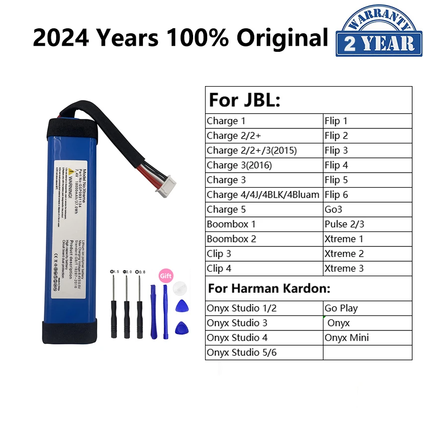 100% Original Battery For JBL Charge Flip Clip Pulse Xtreme Boombox Harman Kardon Go Play Onyx Mini 1 2 3 4 5 6 Speaker Bateria
100% Original Battery For JBL Charge Flip Clip Pulse Xtreme Boombox Harman Kardon Go Play Onyx Mini 1 2 3 4 5 6 Speaker Bateria