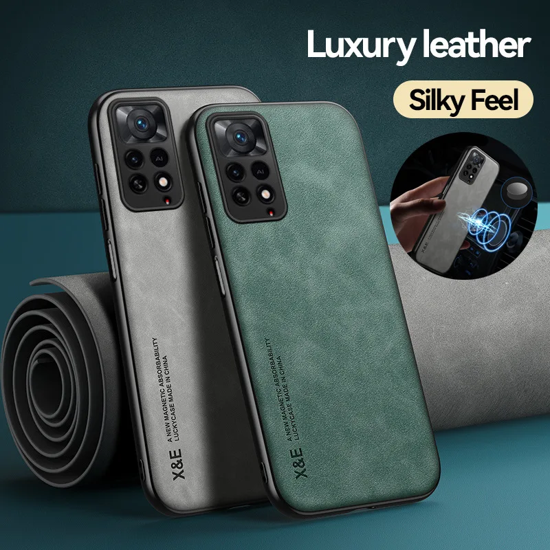 Luxury Leather Magnetic Case For Redmi Note 11 11S Soft Frame Shockproof Coque for Redmi Note 11 Pro Full Cover With Metal Plate
Luxury Leather Magnetic Case For Redmi Note 11 11S Soft Frame Shockproof Coque for Redmi Note 11 Pro Full Cover With Metal Plate