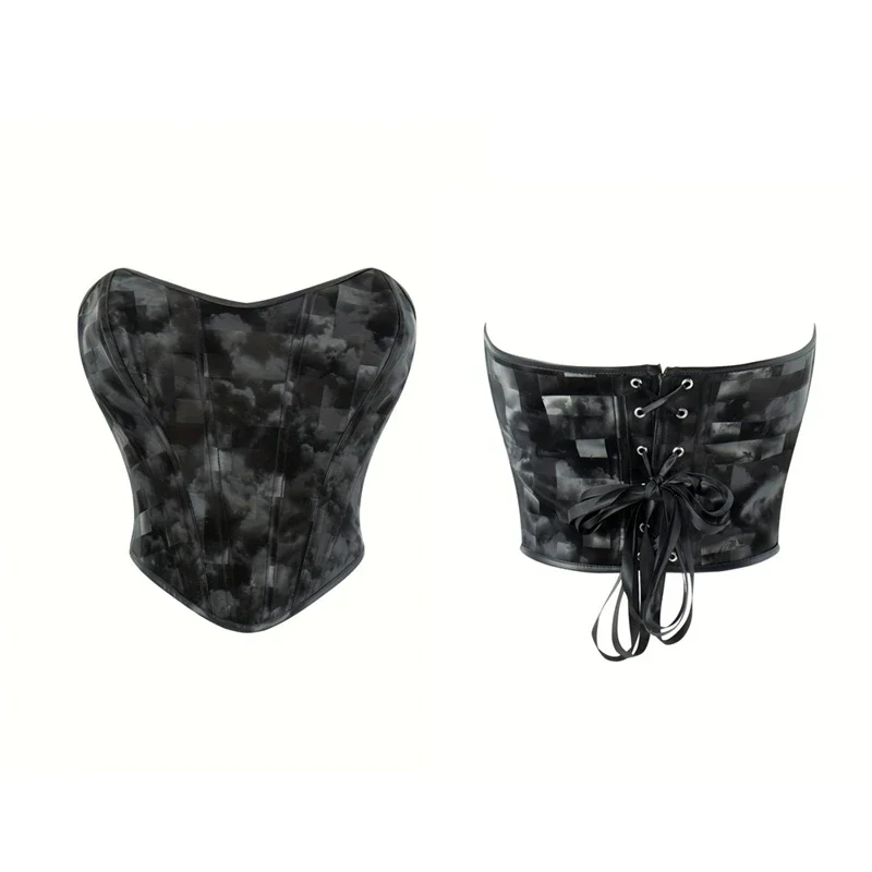 Women Overbust Corsets Crop Tops Sexy Black Sleeveless Off Shoulder Corset Korsett Gothic Bustiers Lace Up Body Shaper Lingerie
Women Overbust Corsets Crop Tops Sexy Black Sleeveless Off Shoulder Corset Korsett Gothic Bustiers Lace Up Body Shaper Lingerie