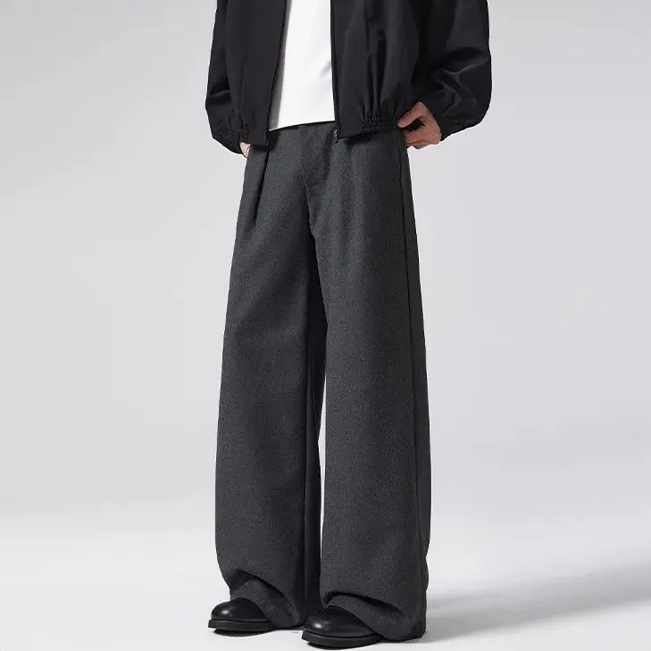 Men's Autumn Winter A-Line Pleated Wool Trousers Unisex Versatile Commuter Trousers Warmth Retention with Drape
Men's Autumn Winter A-Line Pleated Wool Trousers Unisex Versatile Commuter Trousers Warmth Retention with Drape