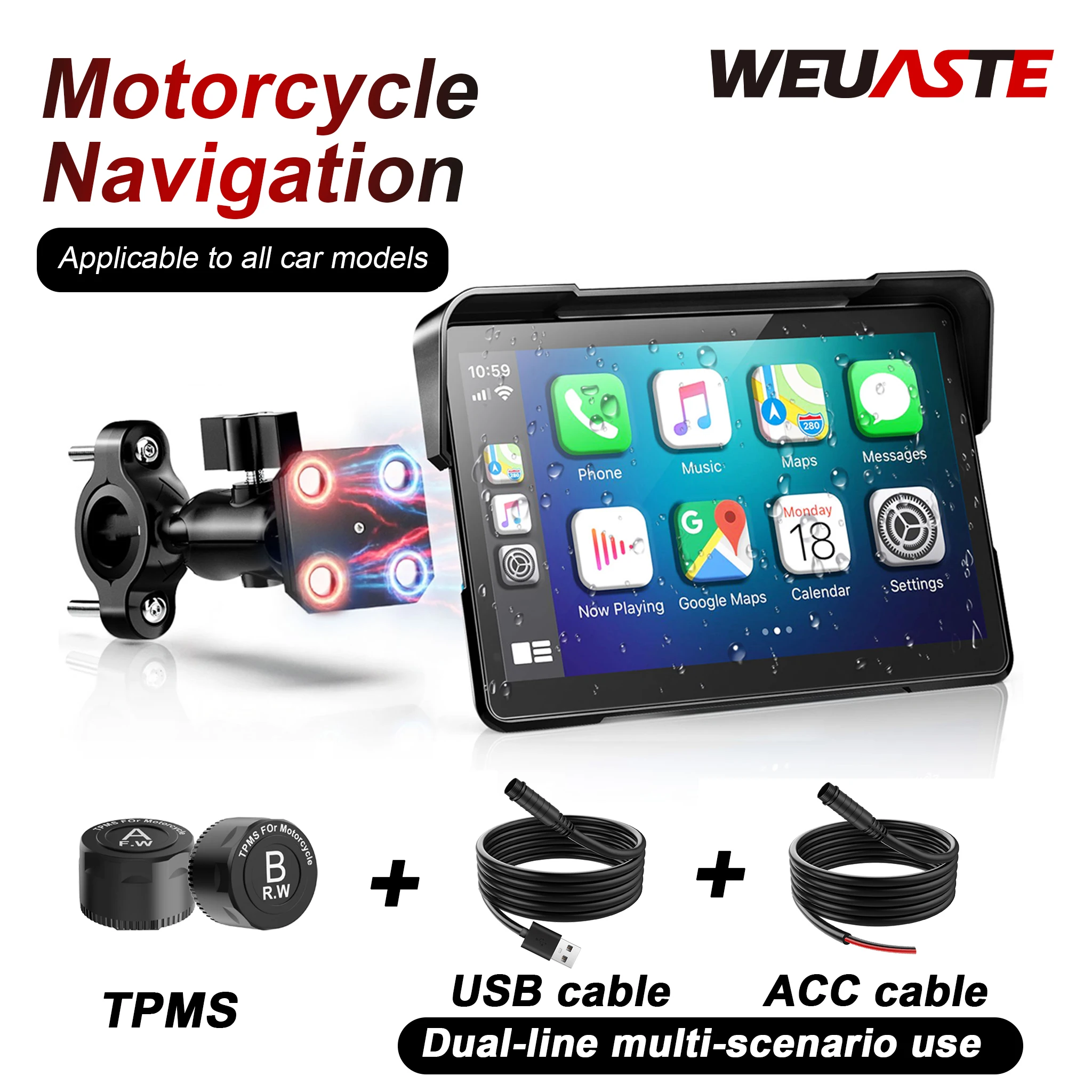 WEUASTE New Motorcycle CarPlay Dual-coil kit includes GPS Navigation ,TPMS For All Models
WEUASTE New Motorcycle CarPlay Dual-coil kit includes GPS Navigation ,TPMS For All Models