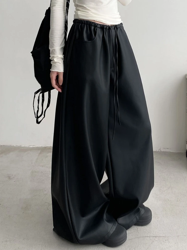 HOUZHOU Korean Style Black Leather Pants Women Elegant Fashion Wide Leg Trousers Casual Oversized Streetwear Aesthetics Pants
HOUZHOU Korean Style Black Leather Pants Women Elegant Fashion Wide Leg Trousers Casual Oversized Streetwear Aesthetics Pants