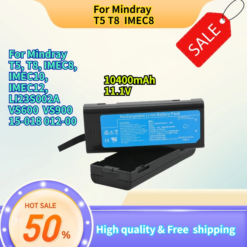10400mAh For Mindray T5, T8, IMEC8, IMEC10, IMEC12, LI23S002A VS600 VS900 15-018 012-00
10400mAh For Mindray T5, T8, IMEC8, IMEC10, IMEC12, LI23S002A VS600 VS900 15-018 012-00