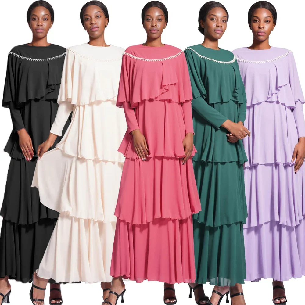 2025 Spring Summer Muslim Maxi Dress Pleats Ruffles Long Sleeve Solid Elegant Middle East Caftan Marocain Femme Dubai Gown Abaya
2025 Spring Summer Muslim Maxi Dress Pleats Ruffles Long Sleeve Solid Elegant Middle East Caftan Marocain Femme Dubai Gown Abaya