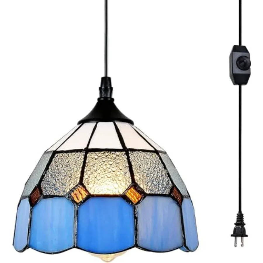 Tiffany Style Plug in Pendant Light Mini Chandelier with 16.4 Feet Hanging Cord and in Line On/Off Dimmer Switch Vintage Swag C
Tiffany Style Plug in Pendant Light Mini Chandelier with 16.4 Feet Hanging Cord and in Line On/Off Dimmer Switch Vintage Swag C