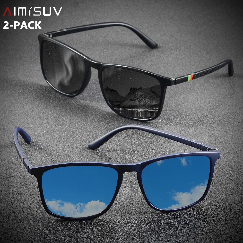 AIMISUV 2PCS Rcetangle Sunglasses for Men Trend Anti-glare Driving Sun Glasses Male Cycling Fishing Square Sport Shades UV400
AIMISUV 2PCS Rcetangle Sunglasses for Men Trend Anti-glare Driving Sun Glasses Male Cycling Fishing Square Sport Shades UV400