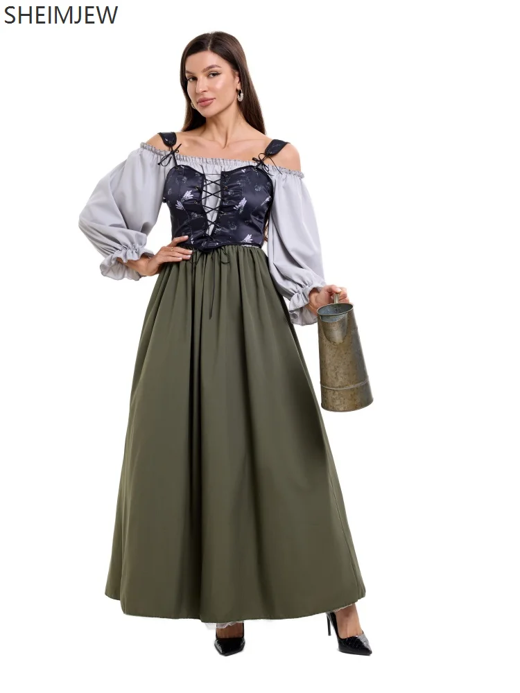 AA1 Retro Robe Dress Renaissance Waist Court Dress Ladies Party Cosplay Medieval Gown Long German Beer Dress Performance Costume
AA1 Retro Robe Dress Renaissance Waist Court Dress Ladies Party Cosplay Medieval Gown Long German Beer Dress Performance Costume